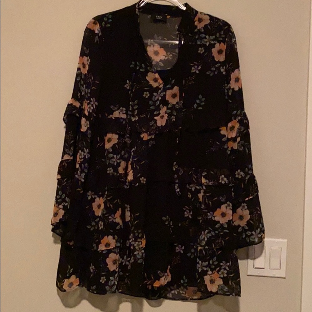 Peaceful Peony Ruffle Dress- Tiered babydoll dress